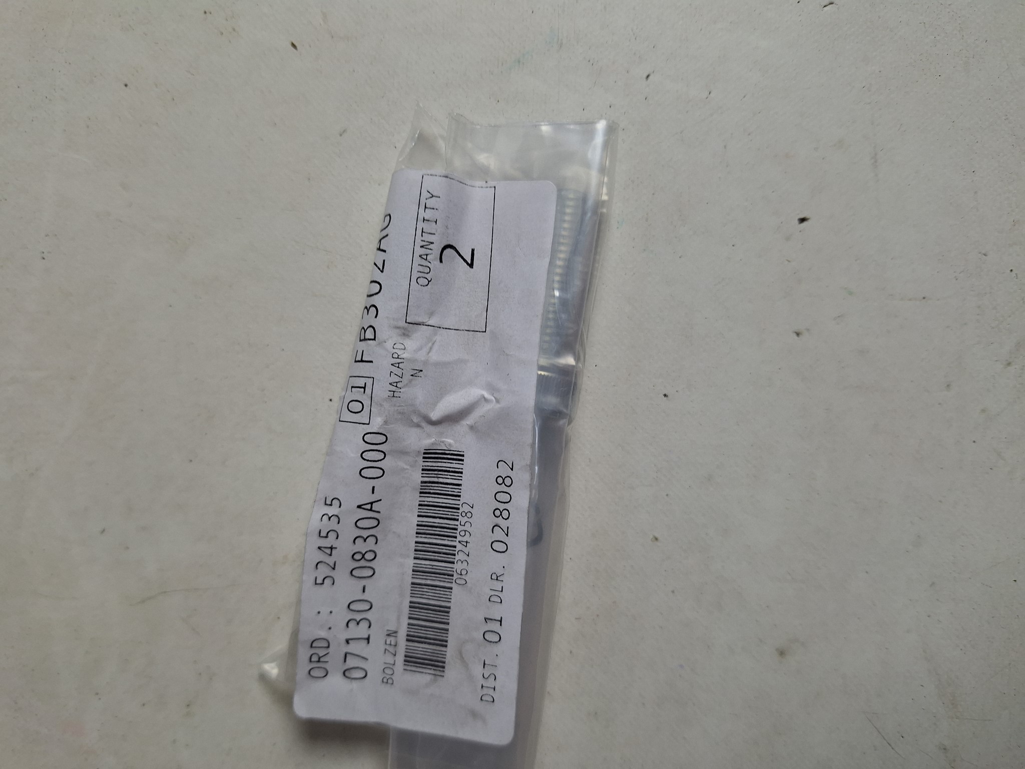 Picture of SUZUKI  Schraube  07130-0830A